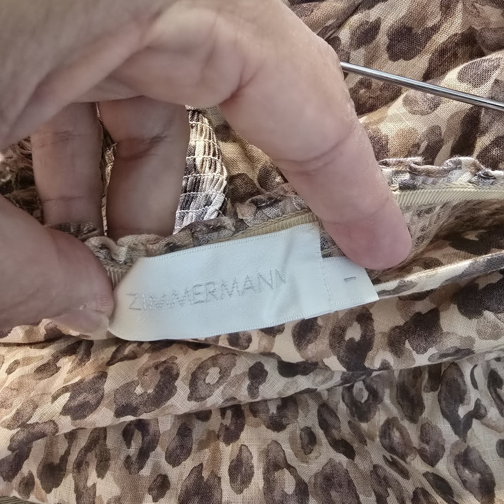 Zimmermann Women's Melody Strapless Maxi Dress in Leopard Size 1 - Picture 12 of 12
